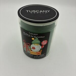 Tuscany Candle Holly Jolly Gnome Holidays Jar Candle 13oz Citrus Evergreen New